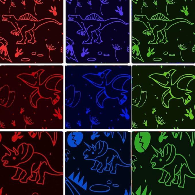DQMOON Dinosaur Night Light for Kids, Projector with 8 Colors, 360 Rotation, Safe Materials, Ideal Birthday Gift