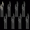 8pcs 5 Arm Floor Candelabra,Acrylic Floor Candle Holder for Wedding Centerpiece Tall Clear Candle Holders for Ceremony Birthday Party Home Decoration Fit 0.8 LED Candles