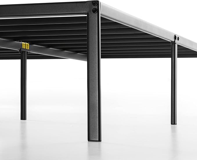 Best Price Mattress 14 Inch Metal Platform Beds w/ Heavy Duty Steel Slat Mattress Foundation (No Box Spring Needed), King Size, Black