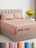 Extra Deep Twin XL Sheet Set - 4 Piece Breathable & Cooling Sheets - Hotel Luxury Bed Sheets Set - Easy & Secure Fit - Soft, Wrinkle Free & Comfy Sheets Set - Mauve Sheet Set with Extra Deep Pockets