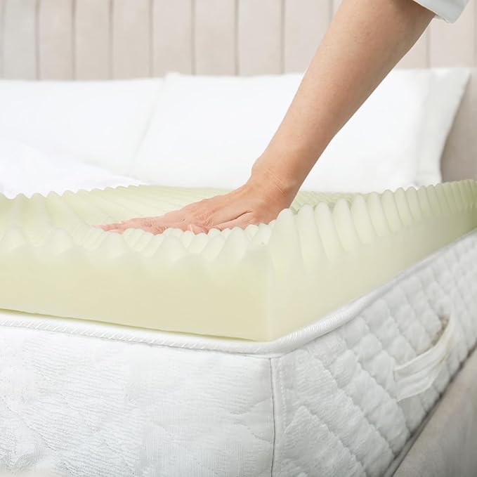 Vaunn Medical Egg Crate Mattress Topper, Fragrance-Free, Dye-Free, Convoluted Foam for Pain Relief on Pressure Sores, Ventilated Therapeutic Support and Recovery, Hospital Bed Twin (79" x 35")