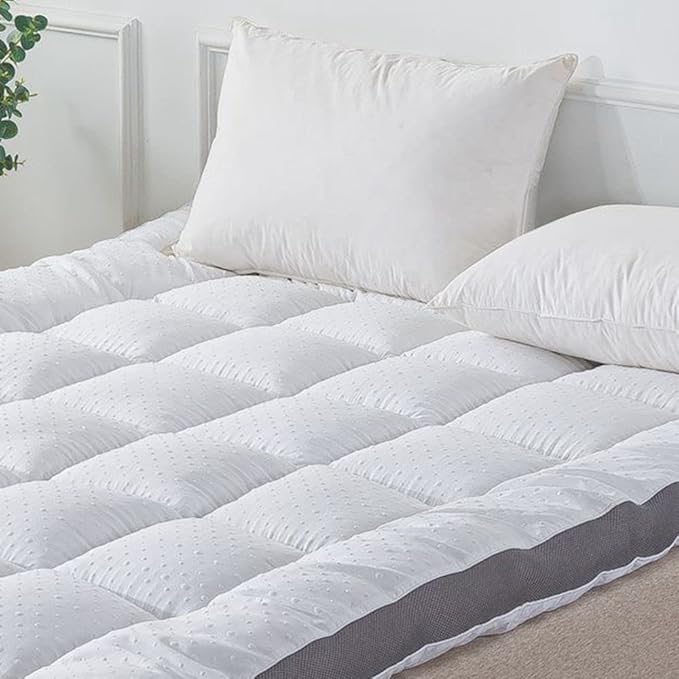 Mattress Topper King Mattress Pad Protector - Quality Plush Luxury Down Alternative Pillow Top - Extra Thick Mattress Cover(King Size)