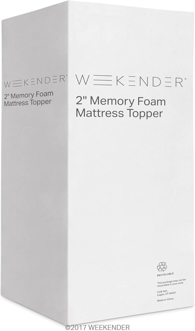 WEEKENDER 2 Inch Memory Foam Mattress Topper - Twin