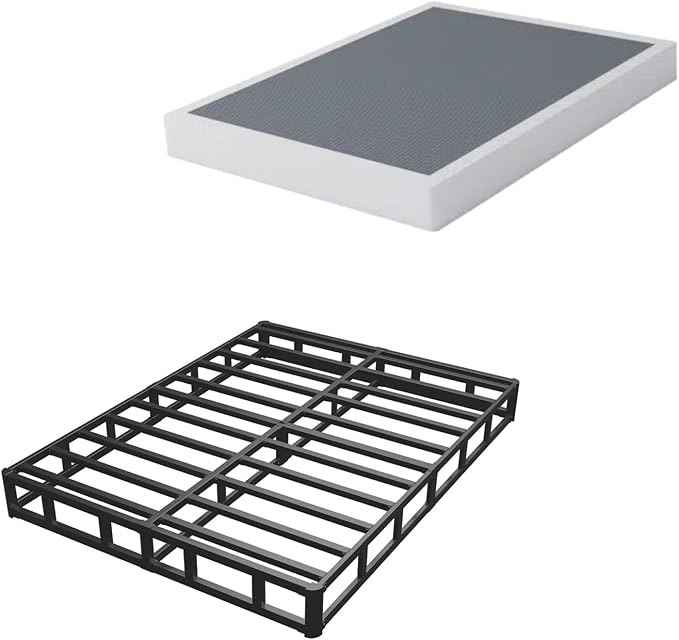ALDRICH 5 Inch Heavy Duty Metal Box Spring Mattress Foundation 3000lbs Max Weight Capacity/Non-Slip/No Noise/Easy Assembly/Easy Clean Cover,King