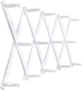 SKOLOO Hat Rack for Wall with 14 Hooks, Solid Wooden, Modern, Expandable Coat Rack Wall Mount for Coats, Hats, Bags, Baseball Caps, White