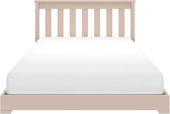Max & Lily Classic Twin Floor Bed, 79.75 Inches, Solid Wood Low Bed Frame for Kids, Modern Floor Bed for Bedroom, Blossom