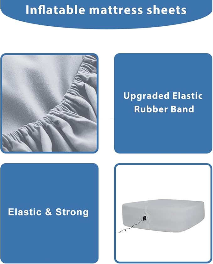 Bedecor Air Bed Sheets for Mattress Cover Removable Bed and Elastic Band Super Soft and Breathable & Deep up to 21" Light Gray King