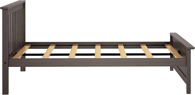 Plank+Beam Solid Wood Full Bed Frame, Platform Bed with Headboard, Clay