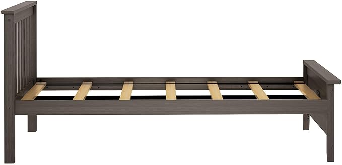 Plank+Beam Solid Wood Twin Bed Frame, Platform Bed with Headboard, Clay