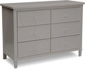 Delta Children Haven 6 Drawer Dresser with Interlocking Drawers - Greenguard Gold Certified, Grey