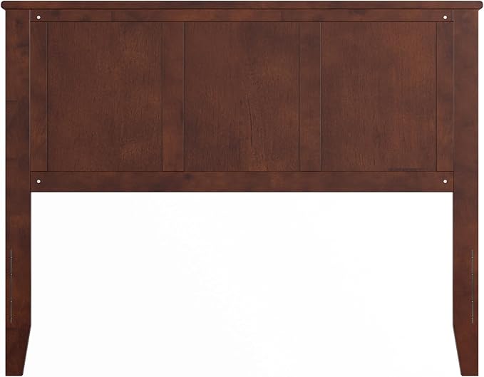 AFI, Madison Full Solid Wood Panel Headboard with Attachable Charger, Walnut