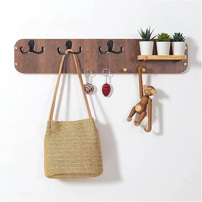 Coat Hooks Hardware,20 Pcs Wall Hooks Heavy Duty Hooks for Hanging Coats Double No Rust Hook Wall Mounted for Key, Towel, Bags, Cup, Hat (20pcs Black)