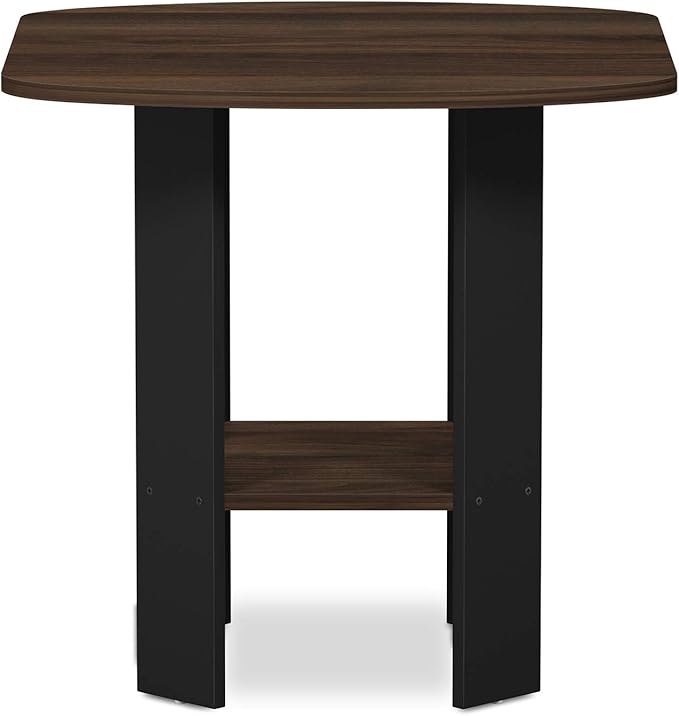 Furinno SIMPLE DESIGN Side Table, 2-Tier End Table, Open Shelves Night Stand, Bedside Table, for Living Room, Bedroom, Columbia Walnut