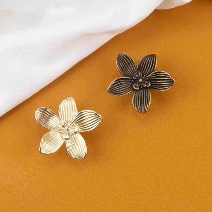 Flower Cabinet Knobs, Antique Brass, 4 Pack, Zinc Alloy Decorative Hardware for Decorative Handles for Furniture, Vanity, Kitchen,Closet, Bathroom – Unique Antique Pull