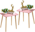 FORAOFUR Side Table Set of 2, Modern Side Table Accent Tables for Small Spaces, Wooden Home Decor, Easy Assembly