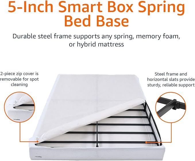 AmazonBasics Mattress Foundation/Smart Box Spring - 5", Full