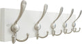 SKOLOO Creations White Solid Wood Wall Mounted Coat Rack, 5 Hooks, 17" Long - Kitchen, Mudroom, Entryway, Bathroom - Includes Mounting Hardware, Wall Coat Hanger, Towel Rack