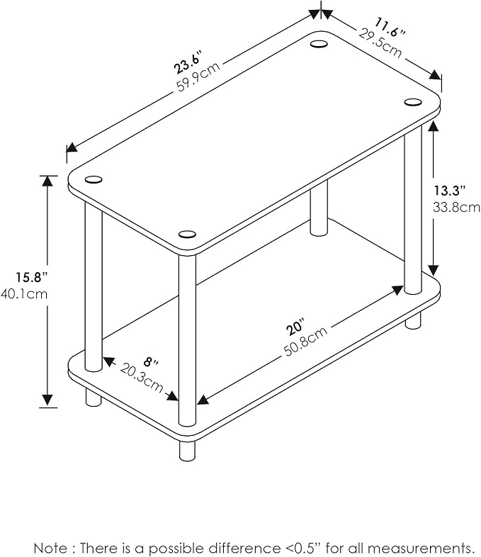 Furinno Industrial Multipurpose Side Table, Americano