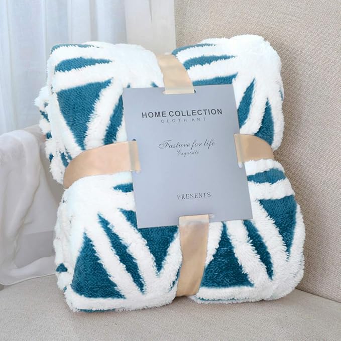 LOMAO Sherpa Fleece Blanket Fuzzy Soft Throw Blanket Dual Sided Blanket for Couch Sofa Bed (Teal, 51"x63")