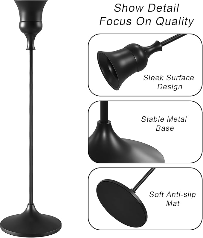 Candlestick Holders Black, 12 Packs Taper Candle Holder for Candlesticks, Candle Sticks Holder Decor for Home Decor