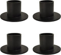 Gute Taper Candle Holder, Candle Holders for Pillar Candles, Matte Black Candlestick Holder Centerpieces for Home Decoration, Wedding Anniversary, Party, Housewarming Gifts,Set of 4,Round