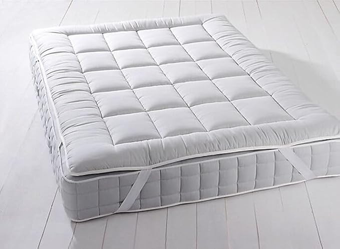 Royal Hotel Bedding Mattress Topper, King, 2 Inches Hypoallergenic Overfilled Down Alternative Anchor Bands Mattress Topper