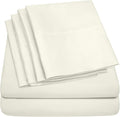Sweet Home Collection 6 Piece 1500 Supreme Collection Brushed Microfiber Deep Pocket Sheet Set-2 Extra Pillow Cases, Great Value, Split King, Ivory