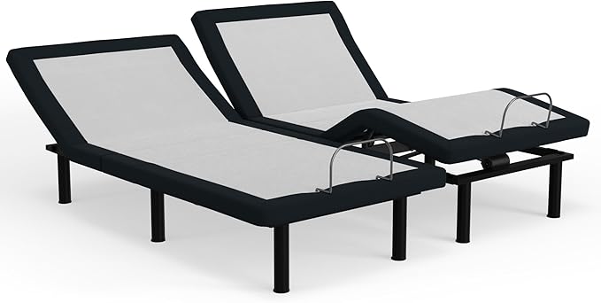 Blissful Nights e3 Split King Adjustable Bed Base Frame with Wireless Remote, Head and Foot Incline with Both Left and Right Sides, Easy Assembly, and 10 Year Warranty