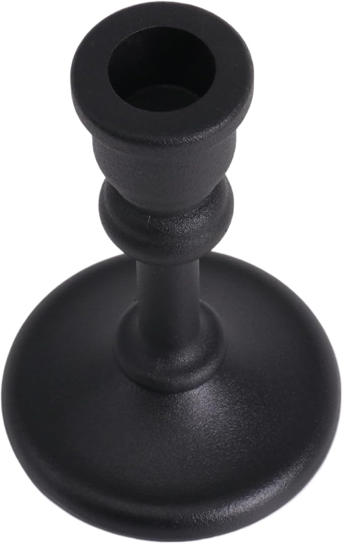 Black Heavy Candlestick Holders Taper Candle Holders Set of 3, Golden Candlestick Holders Decorative Candle Stand, Tapered Candle Holders Set for Wedding, Dining Table, Home Decoration (Antique Black)