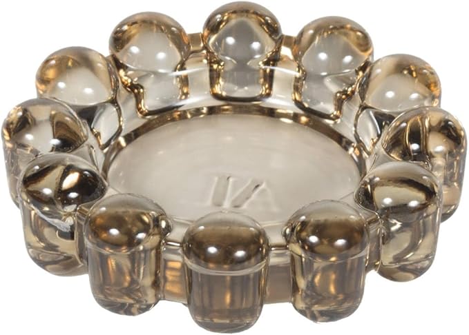 Alice Lane Bubble Candle Dish – Chic Smoky Glass Candle Dish for Home Decor – Decorative Modern Candle Holder for Small Candles & Diffusers