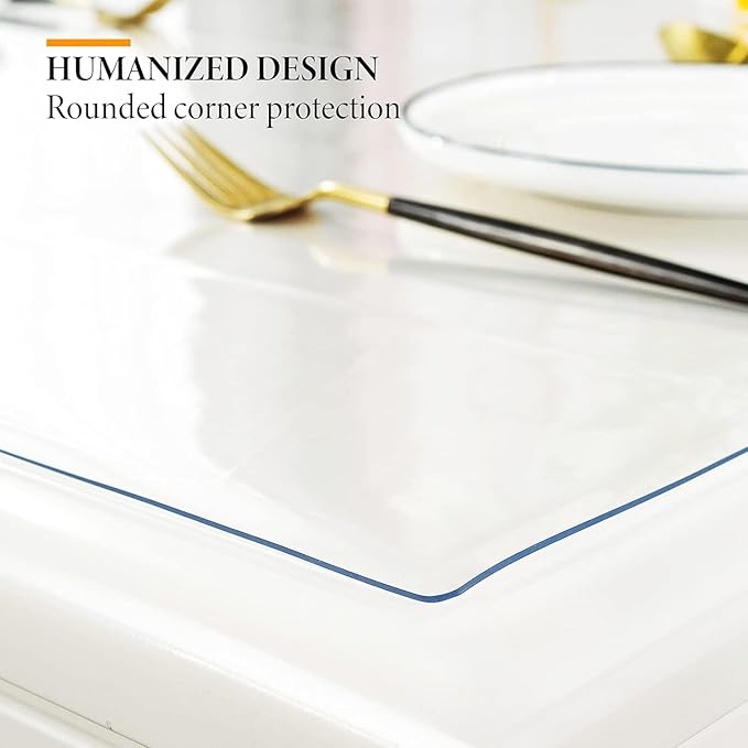 Deep Dream 1.5mm Clear Desk Cover Protector, 36×54 Inch Clear Desk Cover, Clear Desk Mat, Table Cover Tablecloth Protector Rectangle, Table Protector for Dining Room Table