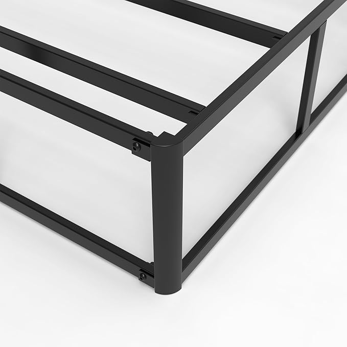 9 Inch Full XL Box Spring, Heavy Duty Metal Box Spring Bed Base with Fabric Cover, Mattress Foundation, Easy Assembly, Noise Free, Black