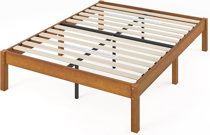 ZINUS Ellie 14 Inch Full Bamboo Platform Bed Frame, Wood Slat Support, No Box Spring Needed, Easy Assembly, Brown
