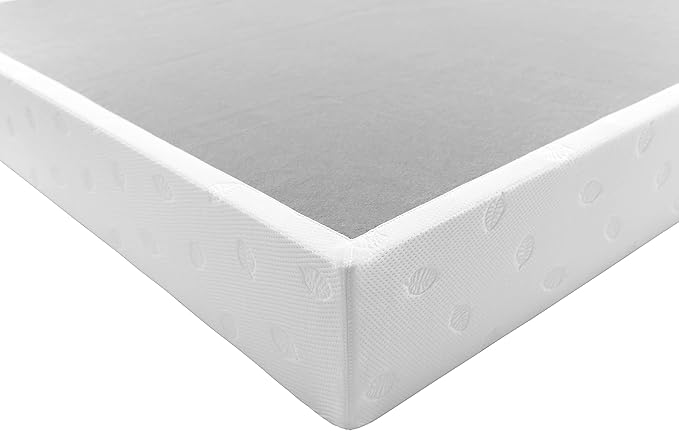 Panana 5 Inch Box Spring Bed Base/Heavy Duty Steel with Fabric Cover/Mattress Foundation/Wooden Frame Metal Slats, Easy Assembly,Twin Size,White