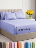Extra Deep Full Sheet Set - 6 Piece Breathable & Cooling Sheets - Hotel Luxury Bed Sheets Set - Easy & Secure Fit - Soft, Wrinkle Free & Comfy Sheets Set - Lavender Sheet Set with Extra Deep Pockets