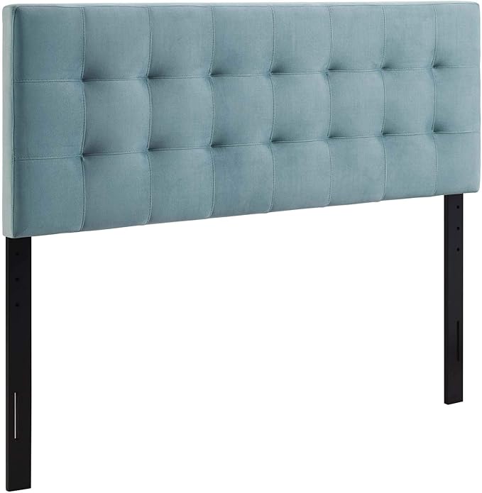 Modway Lily Biscuit Tufted Full Performance Velvet Headboard, Light Blue