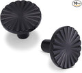 10 Pack Kitchen Cabinet Knobs Round Sunflower Dresser Knob Modern Drawer Hardware Cupboard Handles Furniture Knob for Bathroom Single Hole Knobs for Wardrobe Matte Black TYH-MB-K10