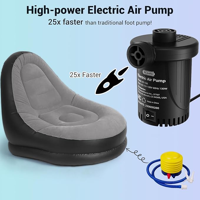 Air Pump for Inflatables: AC 110V Air Mattress Pump with 3 Nozzles - Quick-Fill Electric Inflator Deflator for Inflatable Pool Raft Bed Boat Floats Swimming Rings Yoga Balls