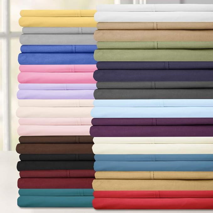 Sweet Home Collection 6 Piece 1500 Supreme Collection Brushed Microfiber Deep Pocket Sheet Set-2 Extra Pillow Cases, Great Value, Rv Short Queen, Silver