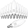SHINESTAR 12-Pack E12 LED Candelabra Light Bulbs 40 Watt Equivalent, 5000K Daylight, Chandelier Bulb, 6W B11 Candle Small Base Ceiling Fan Light Bulbs, Non-Dimmable,12 Count (Pack of 1)