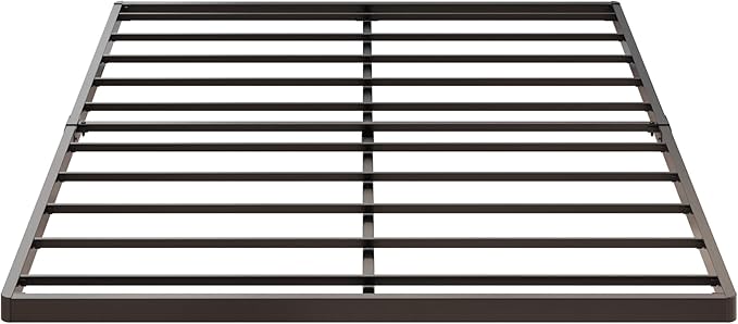 1.6 Inch Bunkie Board Queen Heavy Duty Low Profile Metal Queen Box Spring Bed Base Sturdy Mattress Foundation, Easy Assembly, Noise Free, Black