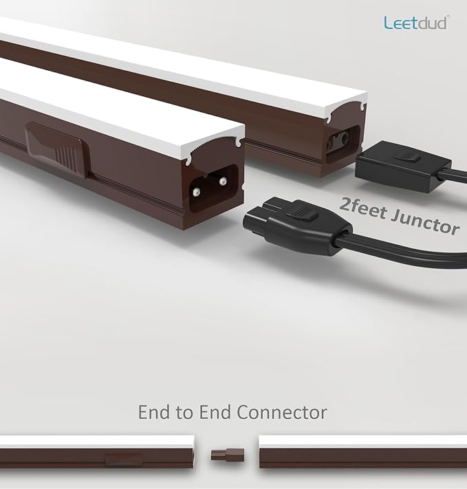 Under Cabinet Lighting Plug in, 16 Inch 4 Pcs, Linkable AC120V 3CCT 3000K/4000K/5000K Ultra Slim, LED Under Cabinet Lights for Counter Light, Kitchen, Shelf, Sink, Workshop, Desk, Bronze