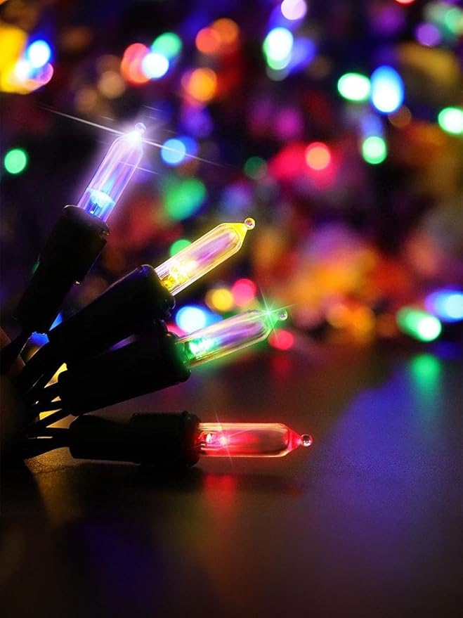 Twinkle Star 2 Pack Battery Operated Christmas Lights, Total 32 FT 100 LED Outdoor Christmas Lights with 8 Modes, Xmas Tree Lights Waterproof for Patio Garden Party Wedding Holiday Decor Multicolor