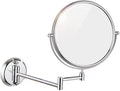 Wall Mounted Makeup Mirror, 3X Wall Mounted Magnifying Mirror Adjustable Height Double-Sided Mirrors for Bathroom Vanity,8 Inch Extendable Bathroom Mirror for Shaving 6 inches