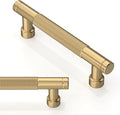 10 Pack Champagne Bronze Knurled Cabinet Pulls 3.75 Inch(96mm) Kitchen Cabinet Handles Solid Zinc Alloy Cabinet Hardware Drawer Pulls