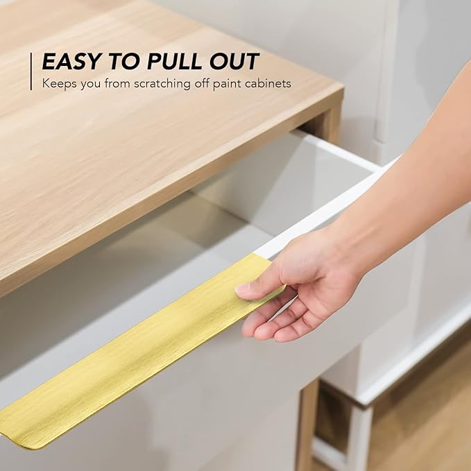 Ravinte Hardware 30 Pack Gold Cabinet Handles, 11.8 Inch (300mm) Finger Edge Pulls, 8.8 Inch Hole Center, Finger Pulls for Cabinets