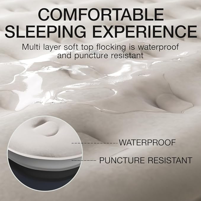 Air Mattress Twin with Built in Pump - 2 Mins Quick Self Inflatable,13"/550lbs Max Blow Up Bed, All Night Stability No Lost Air，No Peculiar Smell for Camping,Home,Guests & Portable Travel