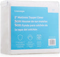 Linenspa 2 Inch Mattress Topper -Cover Full –Cover Only –Machine Washable – Breathable – Non Slip –Cover for Mattress Topper with Zipper – Topper -Cover Only White