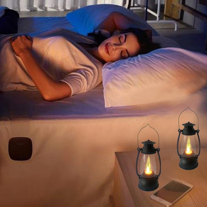 (12 Pcs-5.1in) Mini Lanterns for Vintage Western Christmas Decor, Lightweight Portable Small LED Lanterns Decorative Indoor & Outdoor Hanging Ornaments for Weddings Party Halloween Decorations