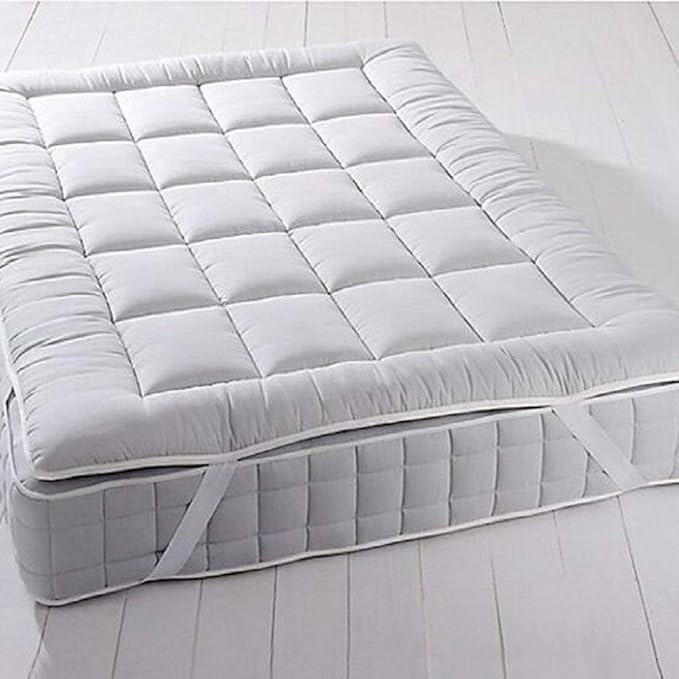 Royal Hotel Bedding Mattress Topper, Top-Split California King, 2 Inches Hypoallergenic Overfilled Down Alternative Anchor Bands Mattress Topper